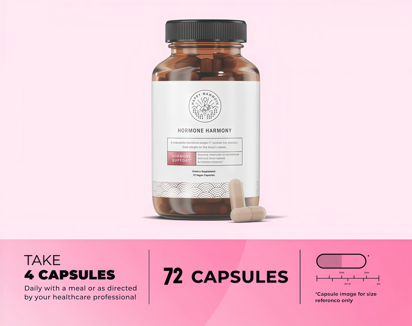 Happy Mammoth | Hormone Harmony Natural Hormonal Support for Women, Relief for Menopause, Perimenopause, Healthy Hormonal Balance, Hot Flashes | 72 Capsules.