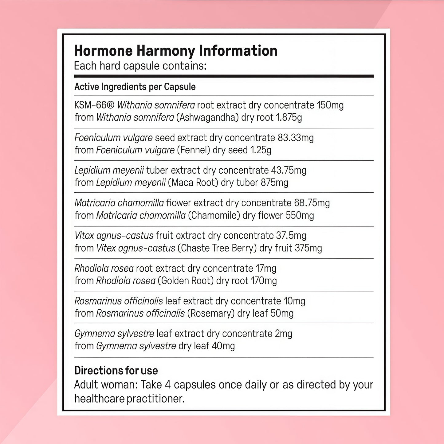 Happy Mammoth | Hormone Harmony Natural Hormonal Support for Women, Relief for Menopause, Perimenopause, Healthy Hormonal Balance, Hot Flashes | 72 Capsules.