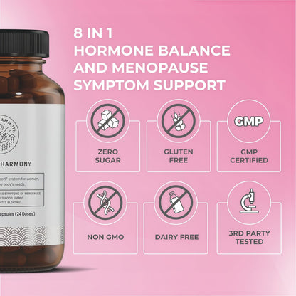 Happy Mammoth | Hormone Harmony Natural Hormonal Support for Women, Relief for Menopause, Perimenopause, Healthy Hormonal Balance, Hot Flashes | 72 Capsules.